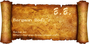Bergman Boáz névjegykártya